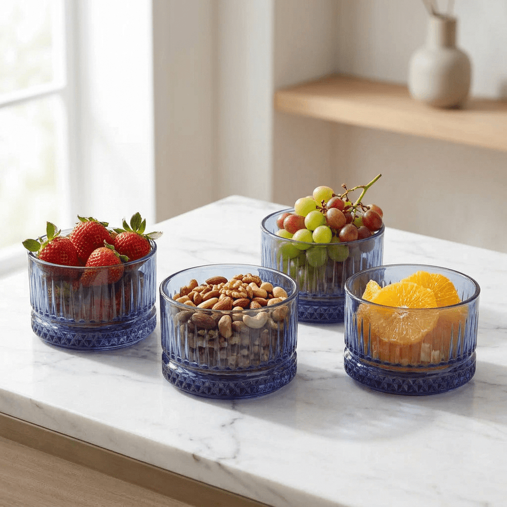 Pasabahce Elysia - Glasskålsæt - 4 stk. | 235 ml | Blå - Løven Home