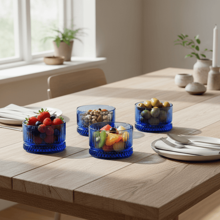 Pasabahce Elysia glasskålsæt 4 stk. (235 ml) - blå - Løven Home