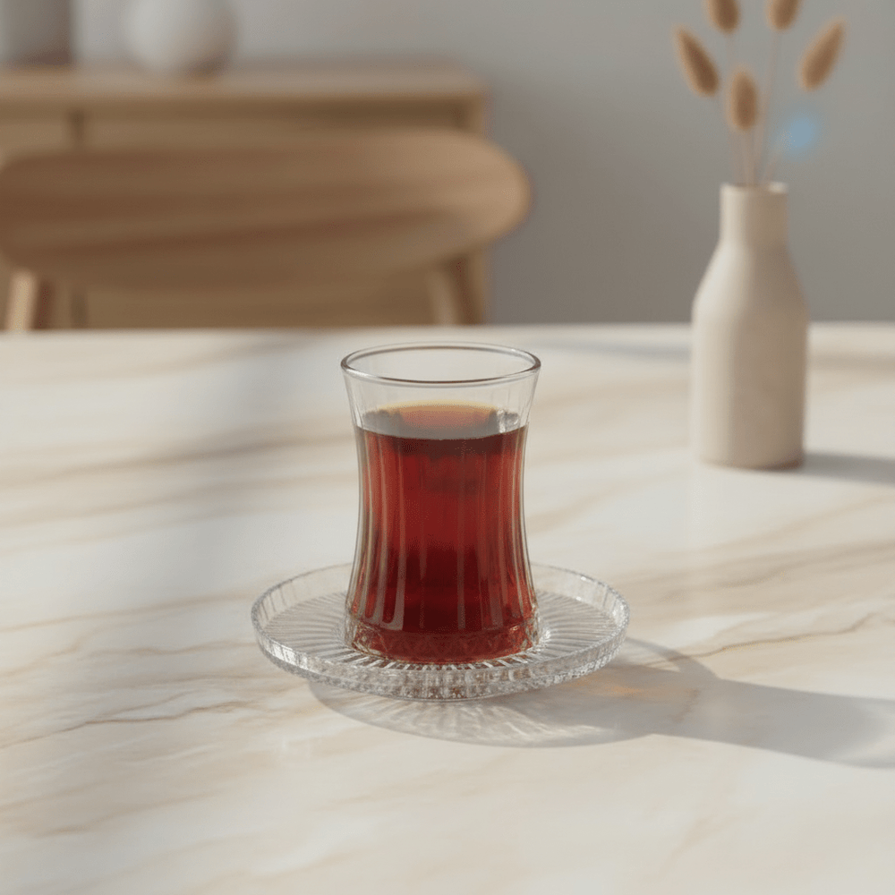 Pasabahce - Elysia Teglassæt - 170 ml | 12 dele (6 teglas + 6 underkopper) | 6 pers. - Løven Home