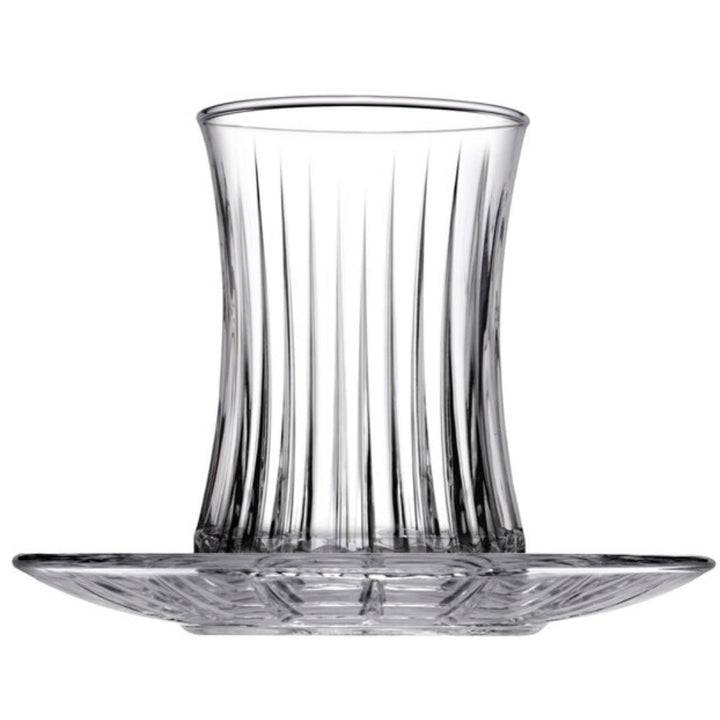 Pasabahce Elysia Tesæt – 12 dele (6 teglas + 6 underkopper) - Løven Home