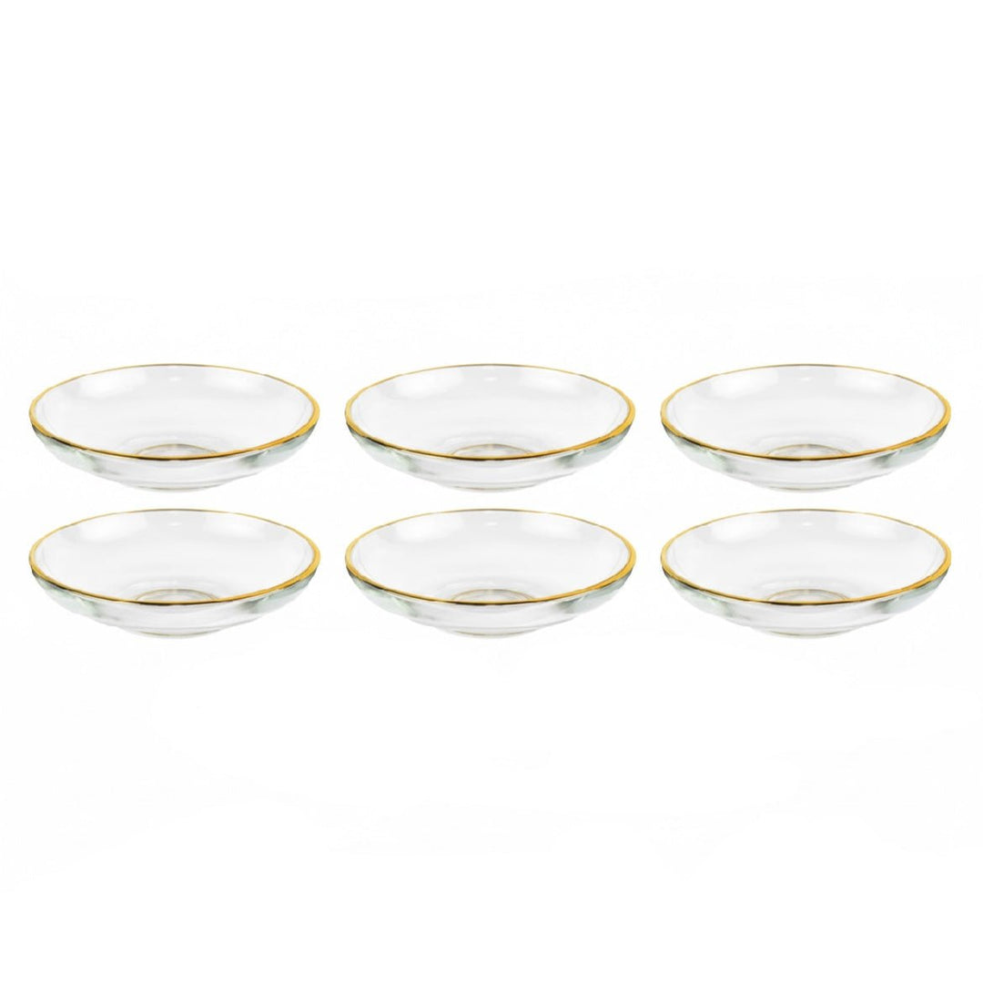 Pasabahce Üsküdar Glasunderkop m/Guldkant – Golden Touch - 10 cm - 6 stk. - Løven Home