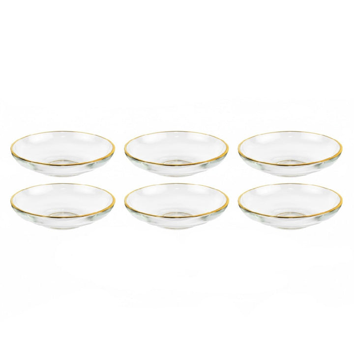 Pasabahce Üsküdar Glasunderkop m/Guldkant – Golden Touch - 10 cm - 6 stk. - Løven Home