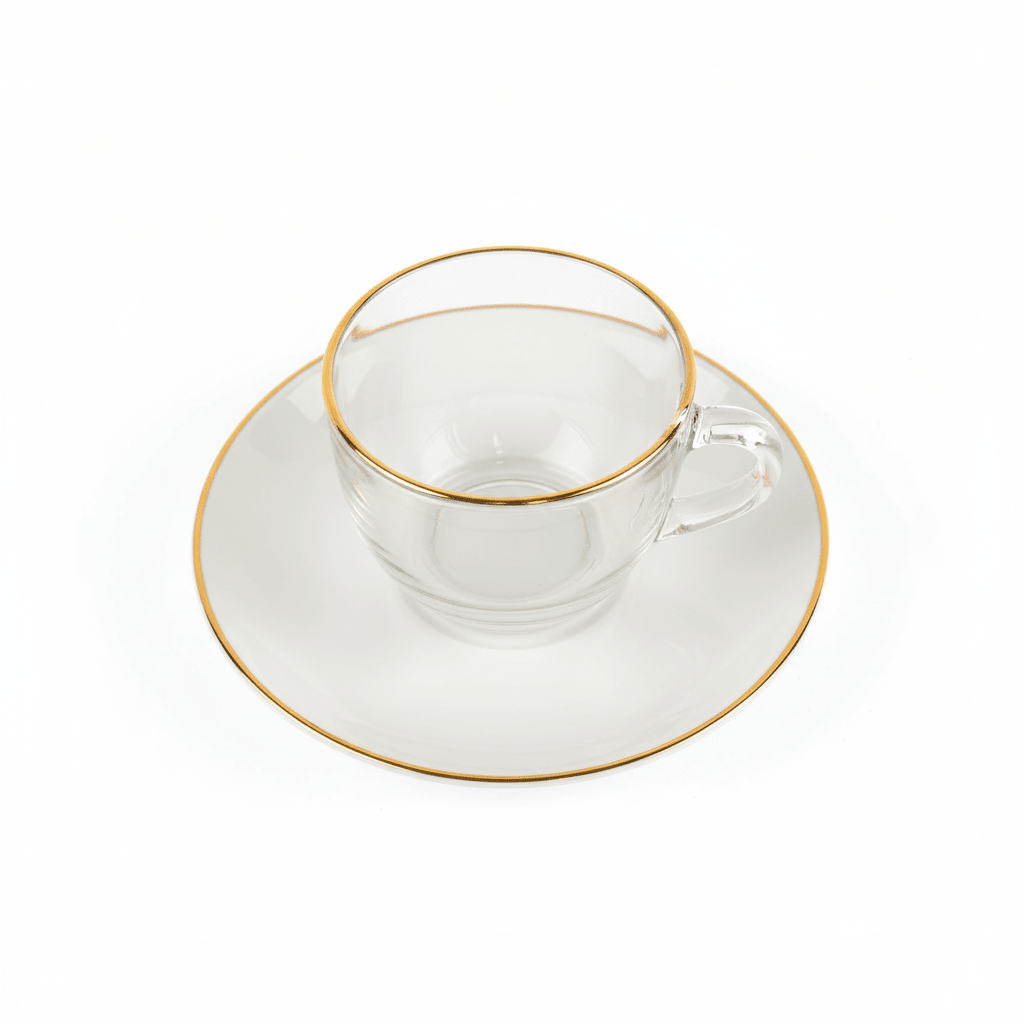 Pasabahce Üsküdar Glasunderkop m/Guldkant – Golden Touch - 10 cm - 6 stk. - Løven Home