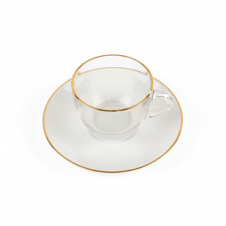 Pasabahce Üsküdar Glasunderkop m/Guldkant – Golden Touch - 10 cm - 6 stk. - Løven Home