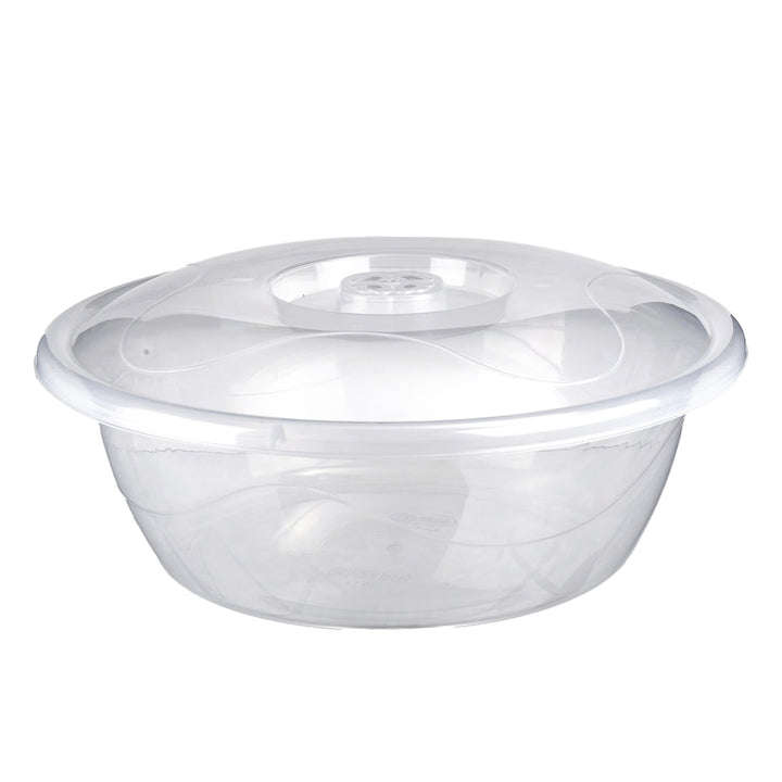 Plastik Opbevaringsbøtte Rund Med Låg (Gennemsigtig) 26 Liter - Løven Home