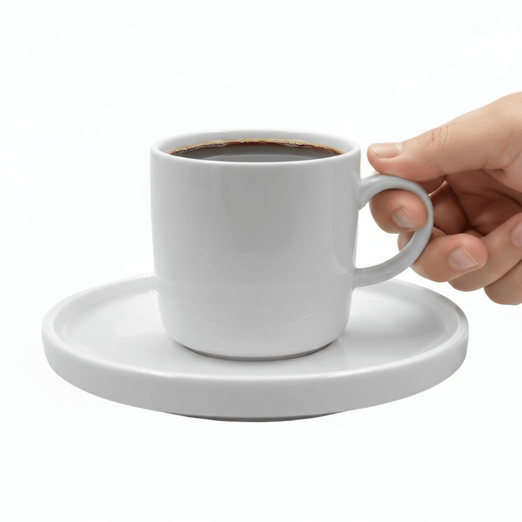 Porcelæn Hvid Espressosæt 12 dele - 100 ml - Almina - Løven Home