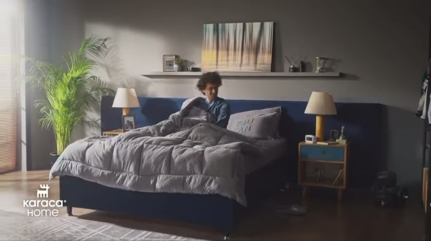 Karaca Home Motto Enkeltseng-Sæt – Grå