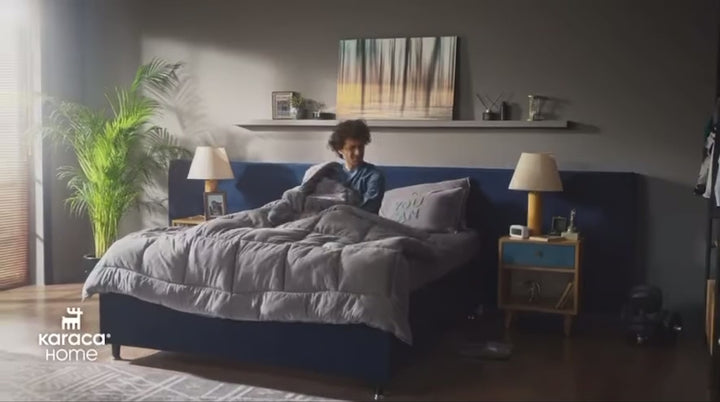 Karaca Home Motto Enkeltseng-Sæt – Grå