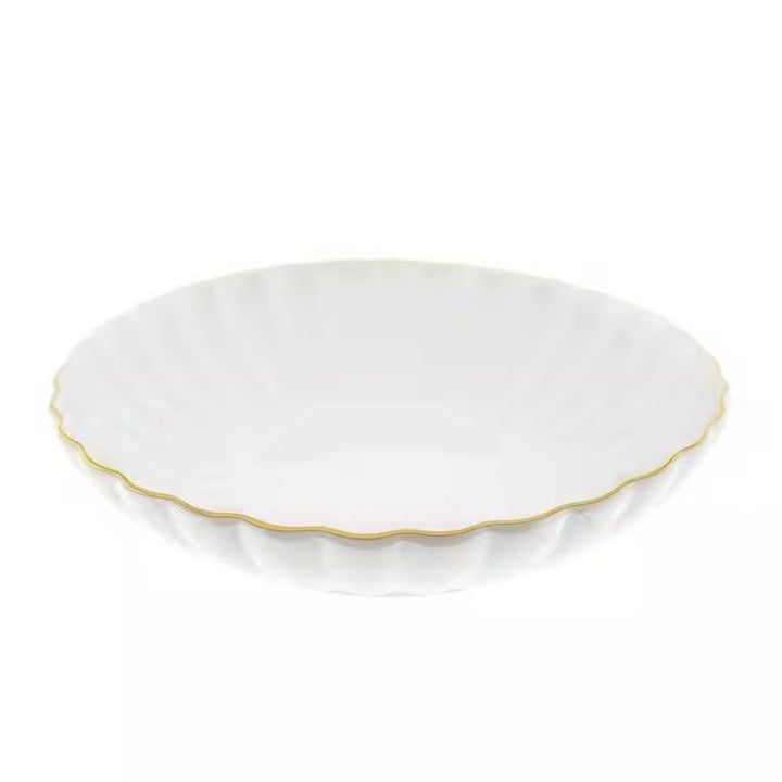 Råhvid Porcelænssæt m/Guldkant 6 Pers. 24 Dele - Almina Daisy Golden Line - Løven Home