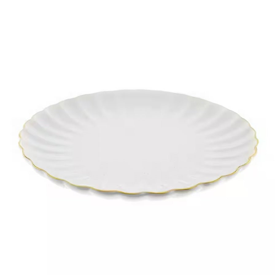 Råhvid Porcelænssæt m/Guldkant 6 Pers. 24 Dele - Almina Daisy Golden Line - Løven Home
