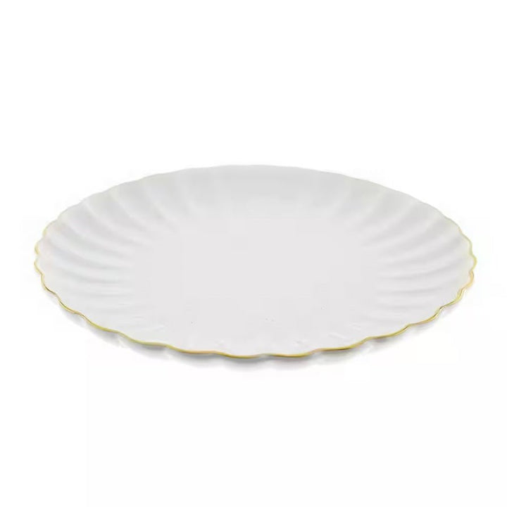 Råhvid Porcelænssæt m/Guldkant 6 Pers. 24 Dele - Almina Daisy Golden Line - Løven Home