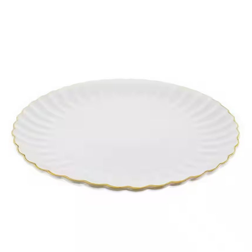 Råhvid Porcelænssæt m/Guldkant 6 Pers. 24 Dele - Almina Daisy Golden Line - Løven Home