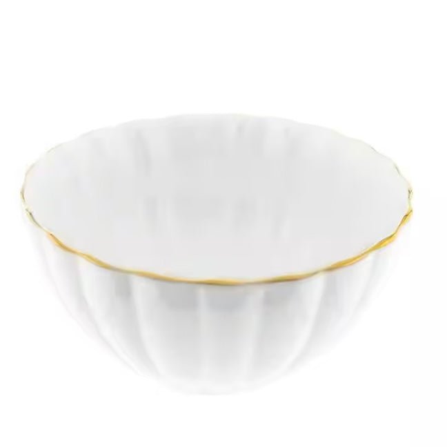 Råhvid Porcelænssæt m/Guldkant 6 Pers. 24 Dele - Almina Daisy Golden Line - Løven Home