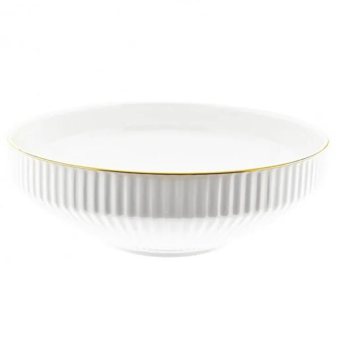 Råhvid Porcelænssæt m/Guldkant 6 Pers. 27 Dele - Almina Borneo - Løven Home