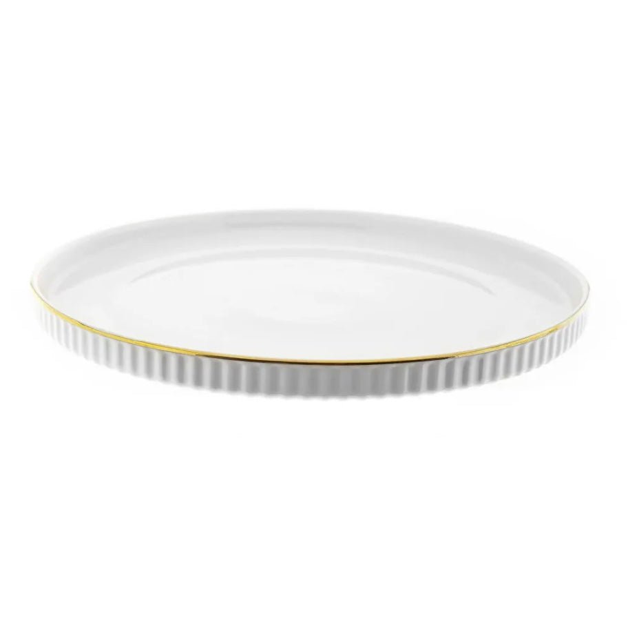 Råhvid Porcelænssæt m/Guldkant 6 Pers. 27 Dele - Almina Borneo - Løven Home