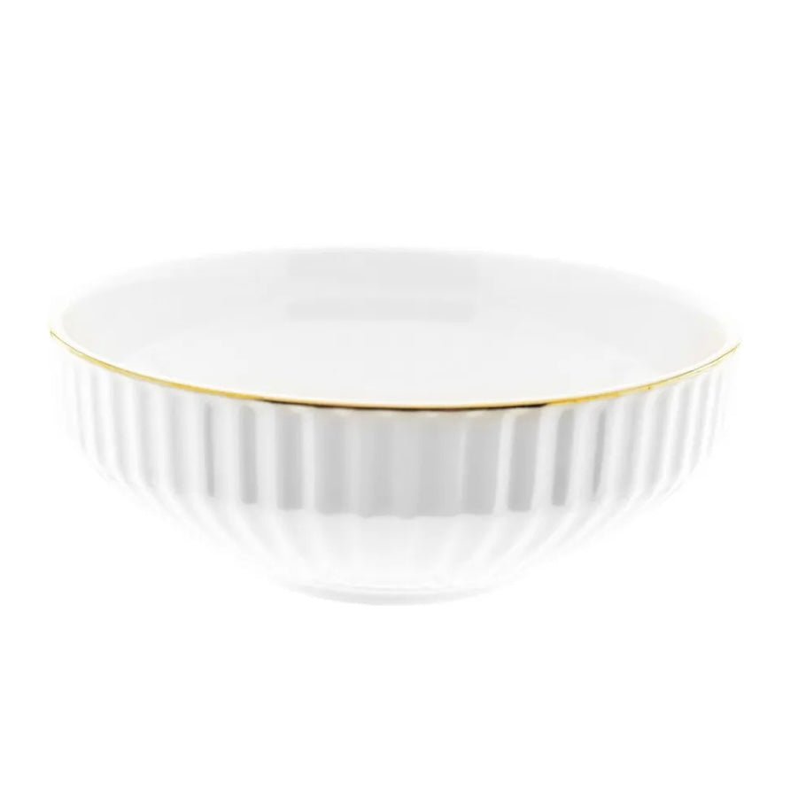 Råhvid Porcelænssæt m/Guldkant 6 Pers. 27 Dele - Almina Borneo - Løven Home