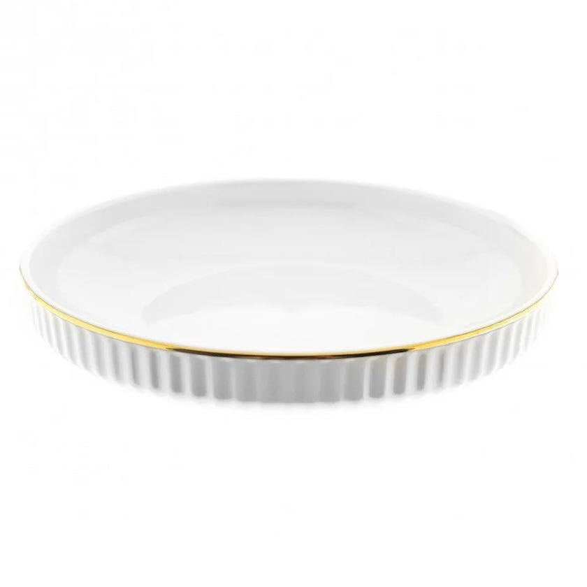 Råhvid Porcelænssæt m/Guldkant 6 Pers. 27 Dele - Almina Borneo - Løven Home