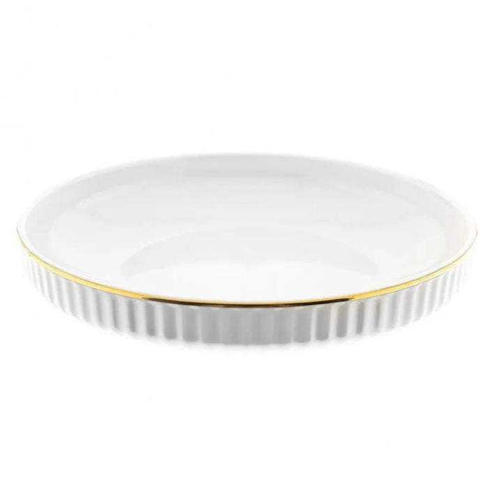 Råhvid Porcelænssæt m/Guldkant 6 Pers. 27 Dele - Almina Borneo - Løven Home