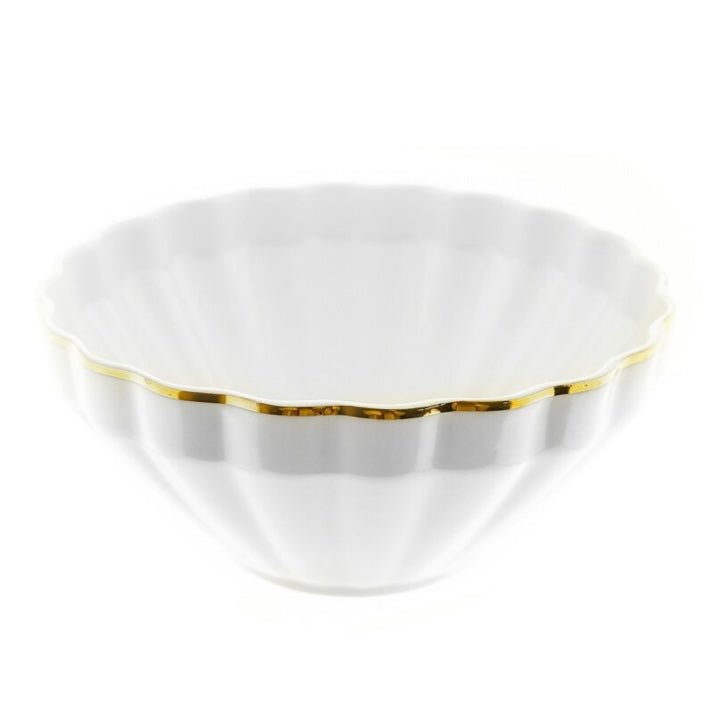 Råhvid Porcelænssæt m/Guldkant 6 Pers. 27 Dele - Almina Flores - Løven Home