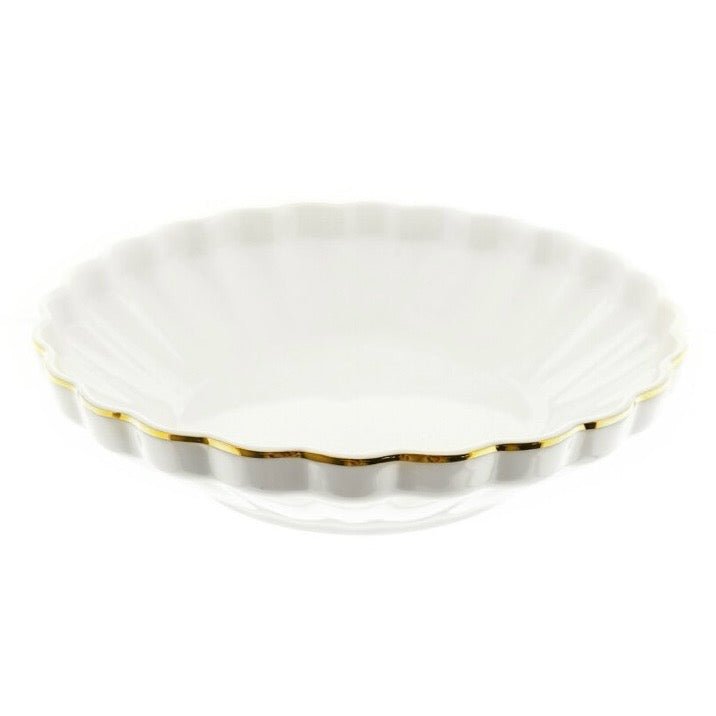 Råhvid Porcelænssæt m/Guldkant 6 Pers. 27 Dele - Almina Flores - Løven Home