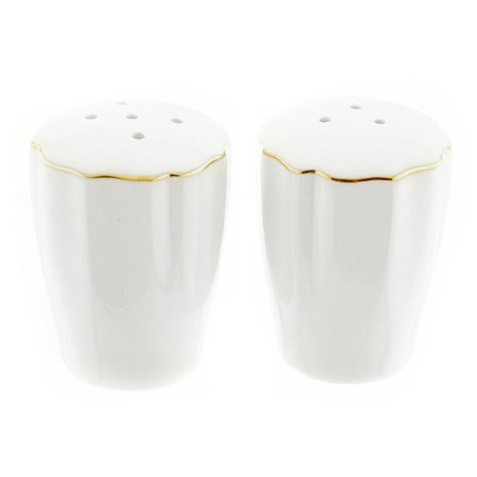 Råhvid Porcelænssæt m/Guldkant 6 Pers. 27 Dele - Almina Flores - Løven Home
