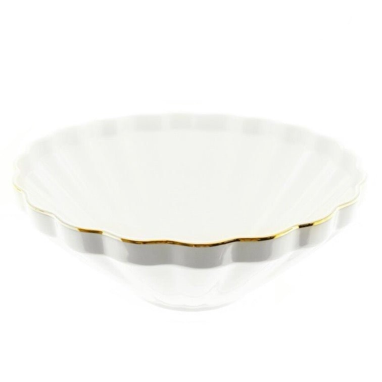 Råhvid Porcelænssæt m/Guldkant 6 Pers. 27 Dele - Almina Flores - Løven Home