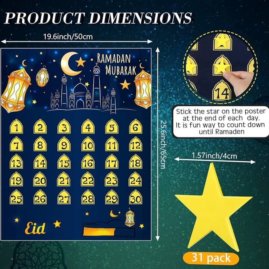 Ramadan Kalender Plakat for Børn - Løven Home