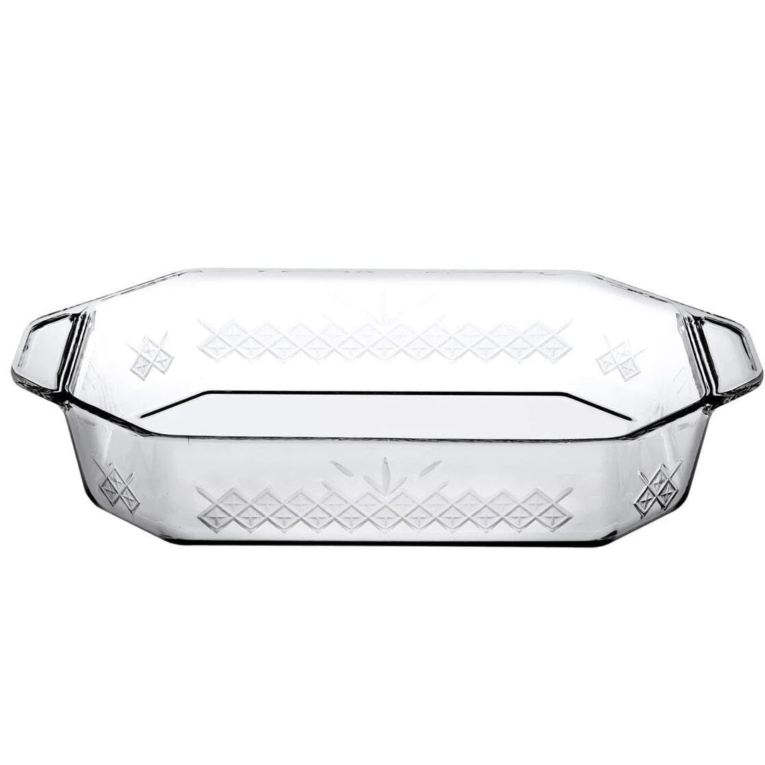 Rektangulær Mønstret Ovnfast Glasfad - Borcam - Løven Home