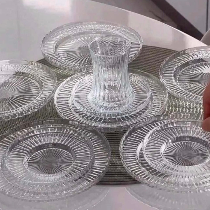 Riflet Desserttallerkensæt 3 stk. - fra Pasabahce Riva - Løven Home