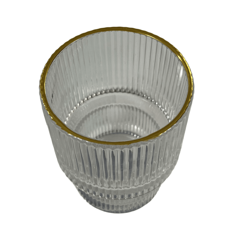 Riflet Drikkeglassæt m/Guldkant 6 stk. 230 ml. - fra Diamonds - Løven Home