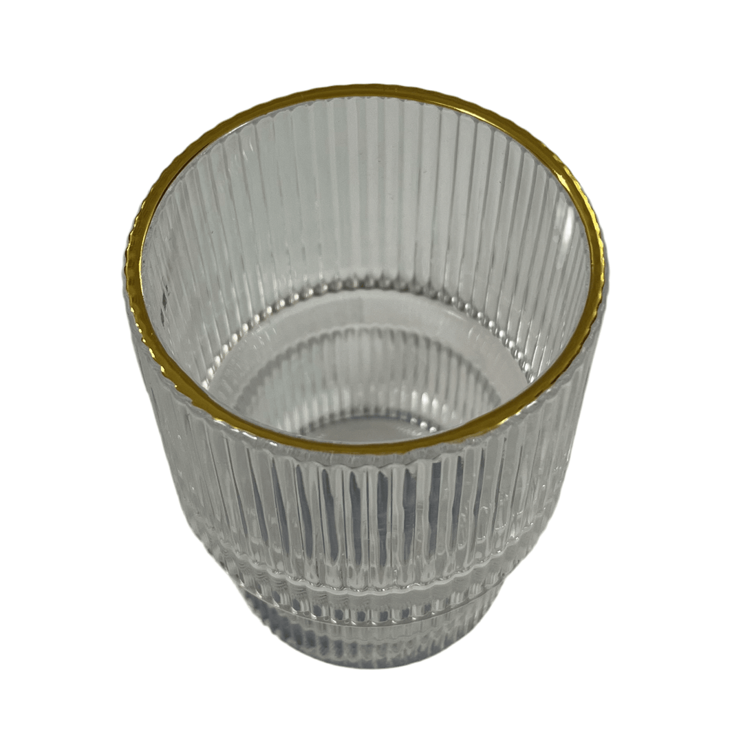 Riflet Drikkeglassæt m/Guldkant 6 stk. 230 ml. - fra Diamonds - Løven Home