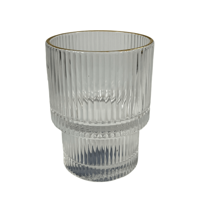 Riflet Drikkeglassæt m/Guldkant 6 stk. 230 ml. - fra Diamonds - Løven Home