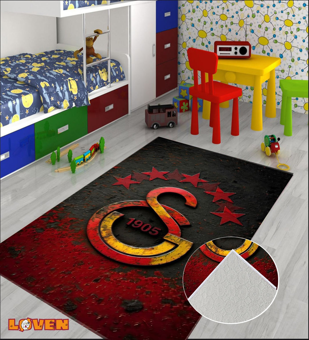 Løven Vaskbart Tæppe - Galatasaray Taraftar 2