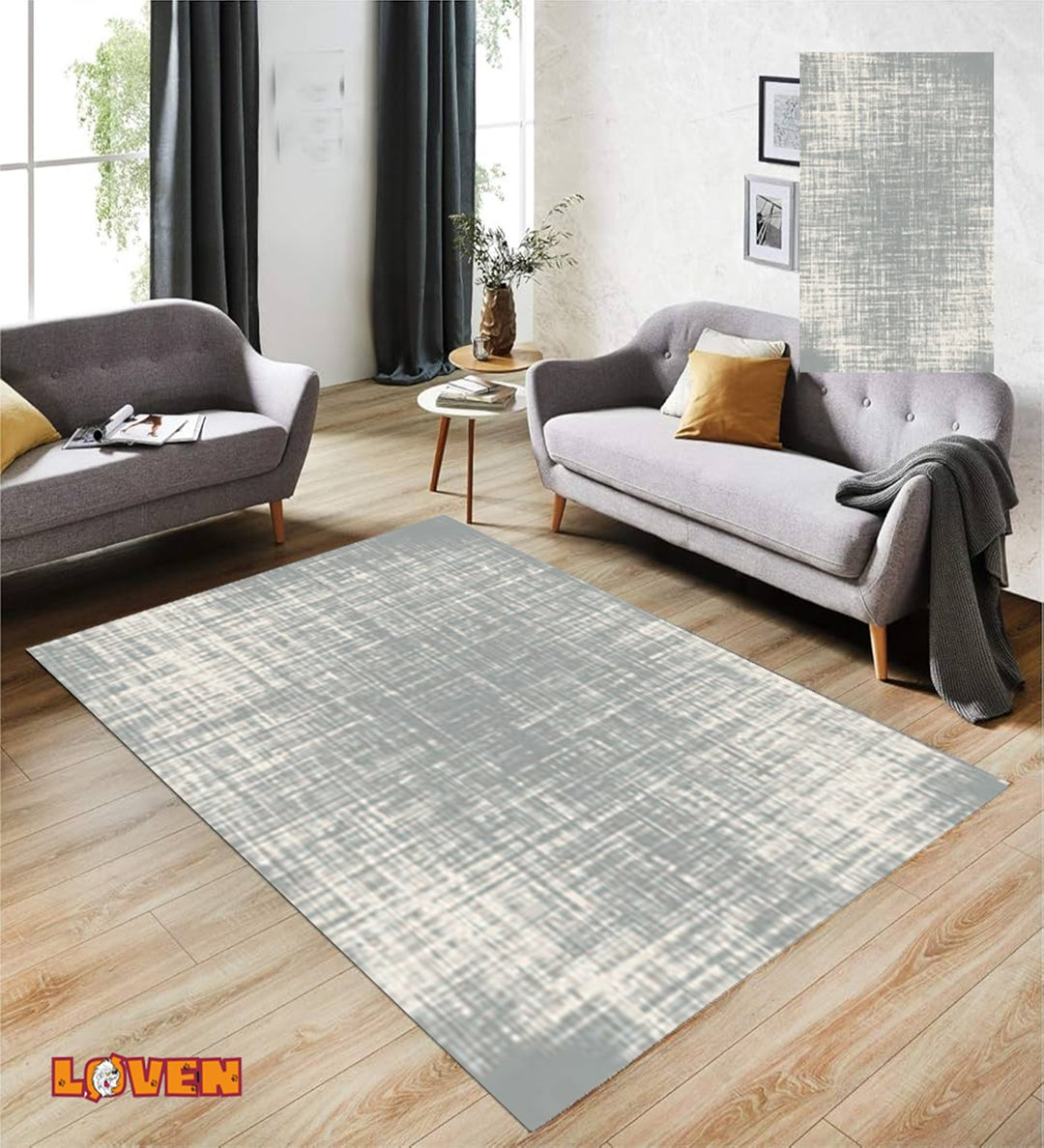 Løven Vaskbart Tæppe - 6 Grå