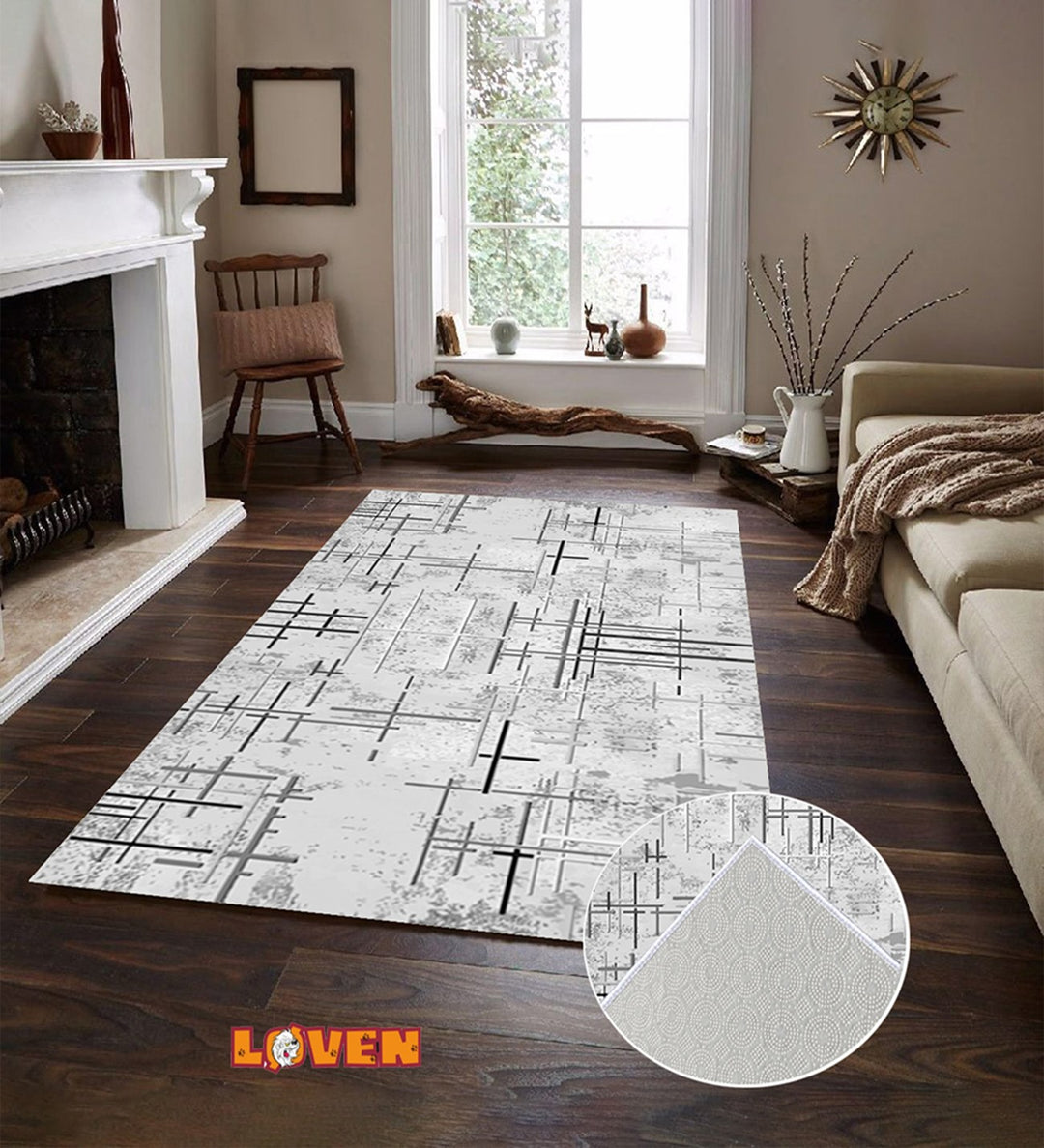 Løven Vaskbart Tæppe - 20 Grå