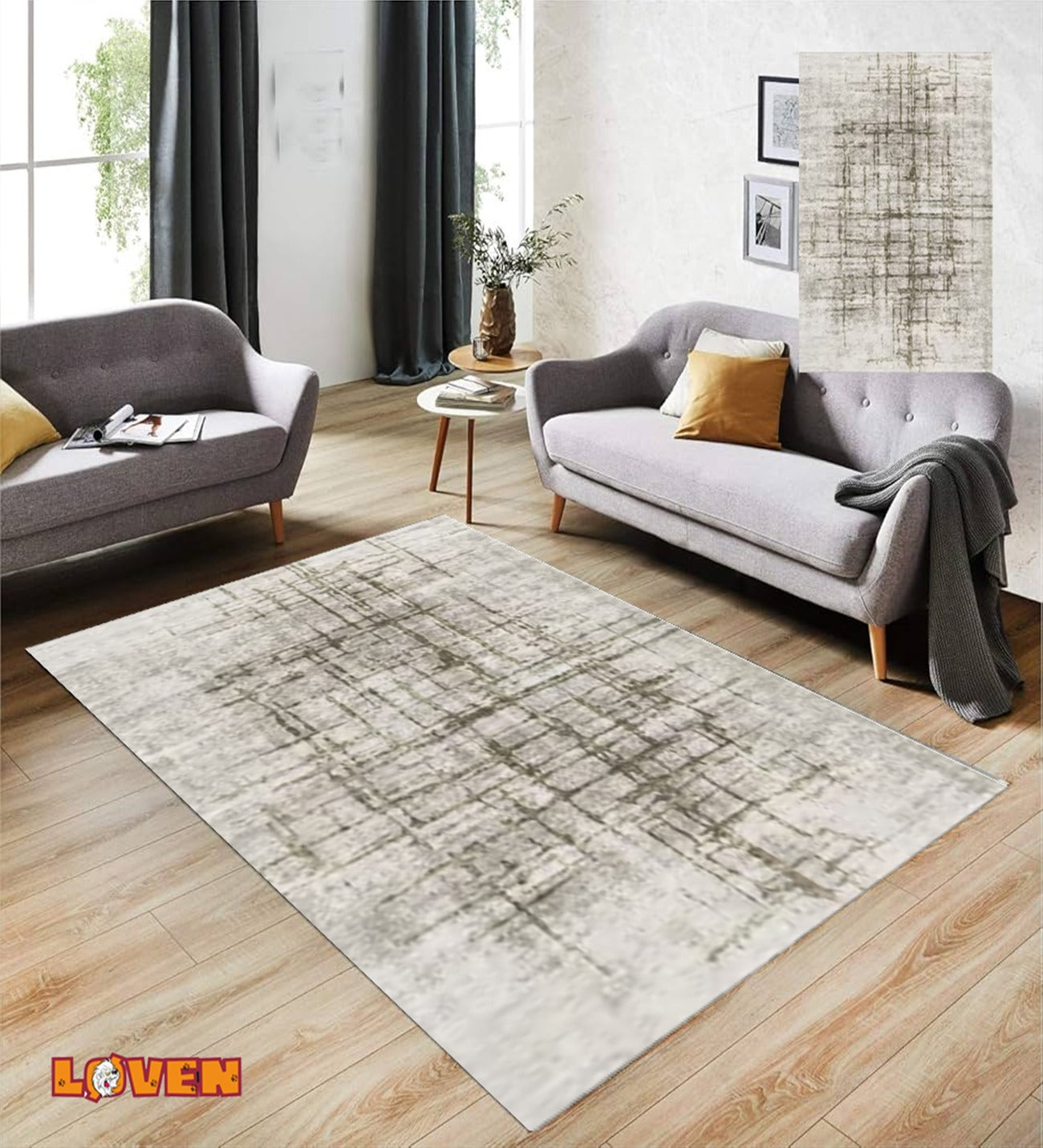 Løven Vaskbart Tæppe - 1 Beige