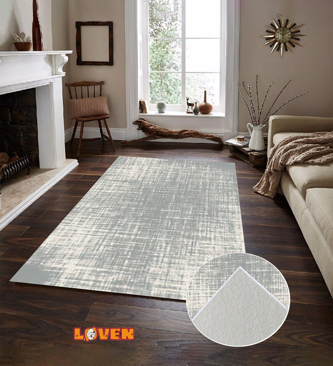 Løven Vaskbart Tæppe - 6 Grå