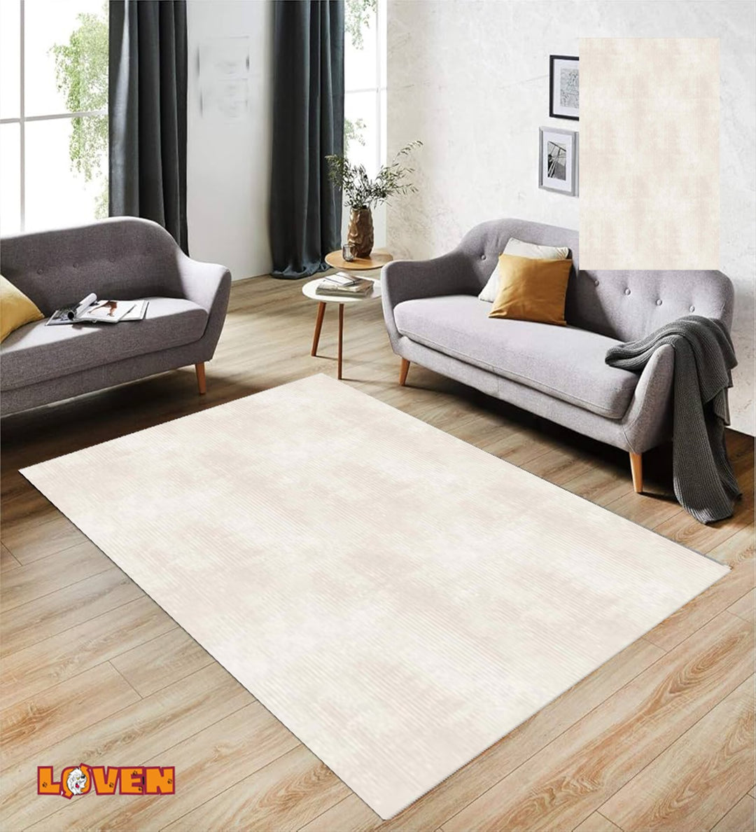 Løven Vaskbart Tæppe - 14 Cream