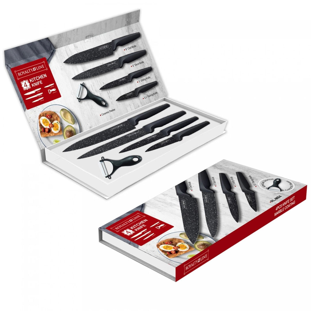 Royalty Line Knivsæt 5 dele Non - Stick Sort - Løven Home