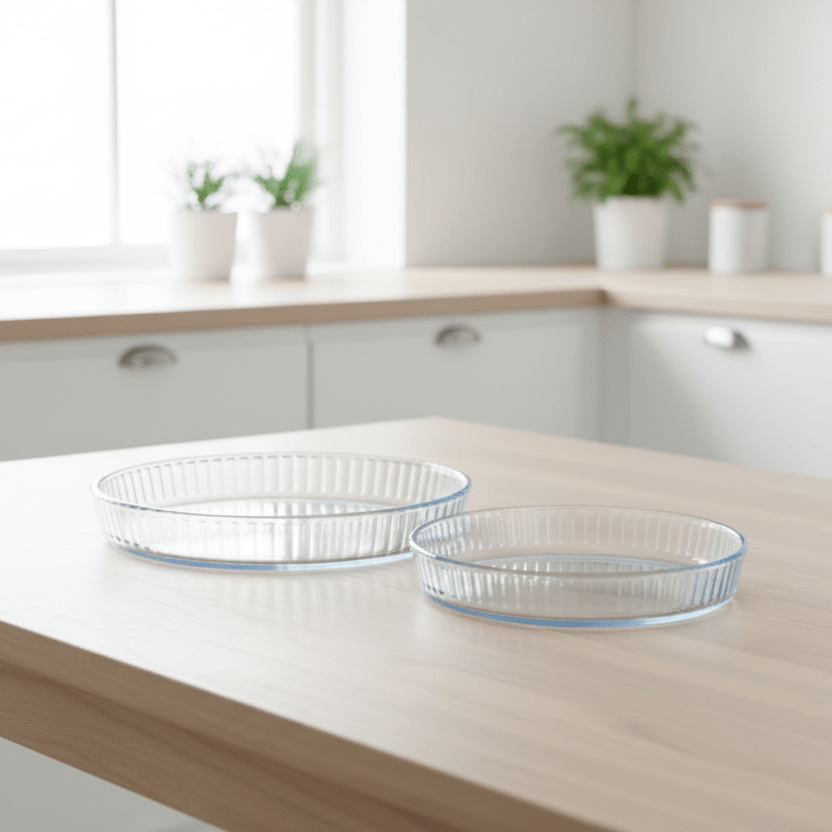 Rundt Ovnfast Glasfadsæt 2 stk. - Borart - Løven Home