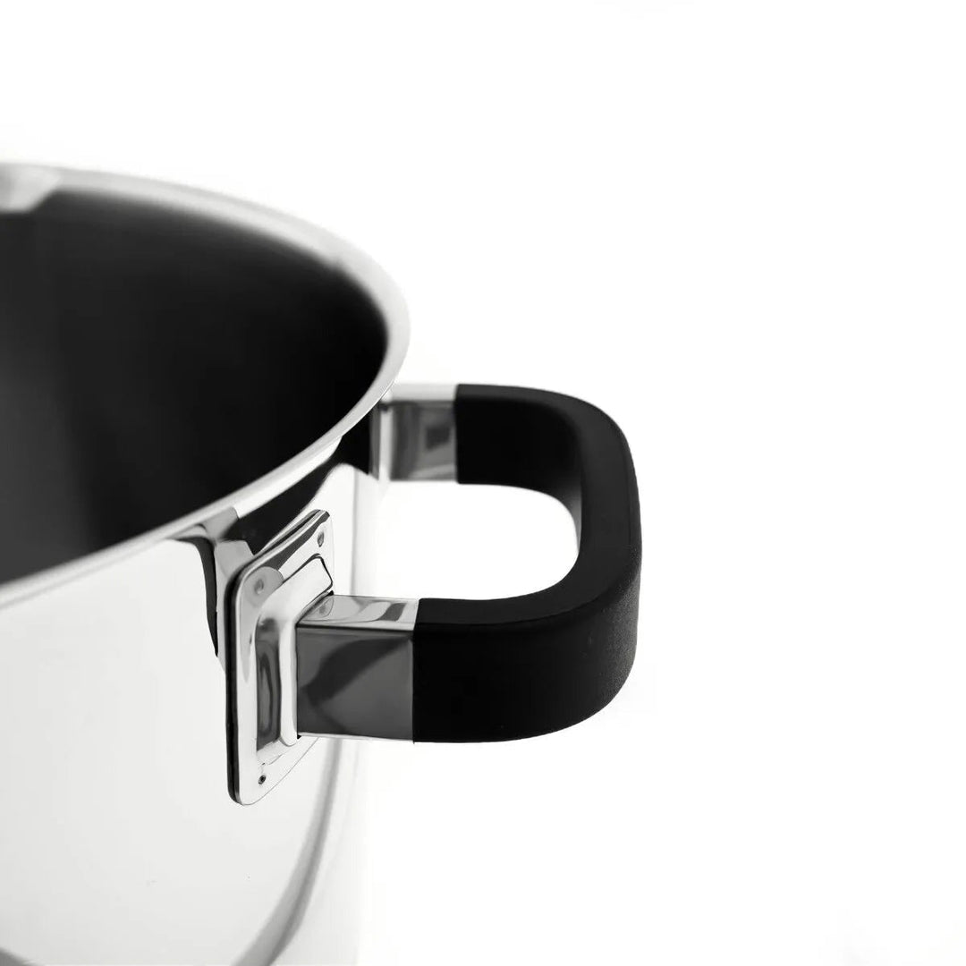 Rustfrit Stål Induktions Gryde m/Silikone Greb 24 cm 6 L. - Almina - Løven Home