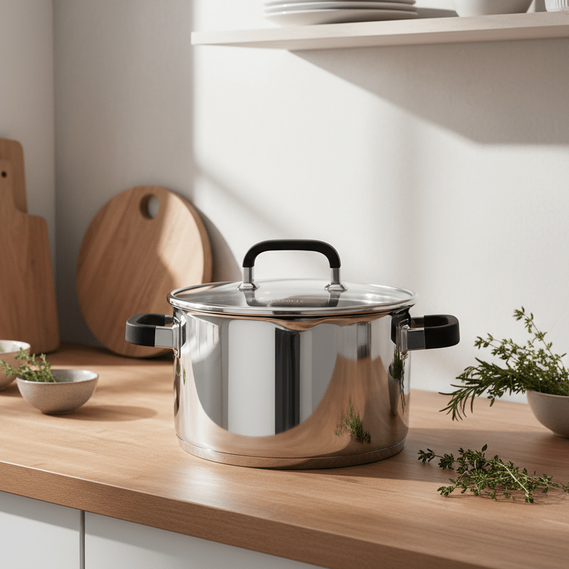 Rustfrit Stål Induktions Gryde m/Silikone Greb 26 cm 8 L. - Løven Home