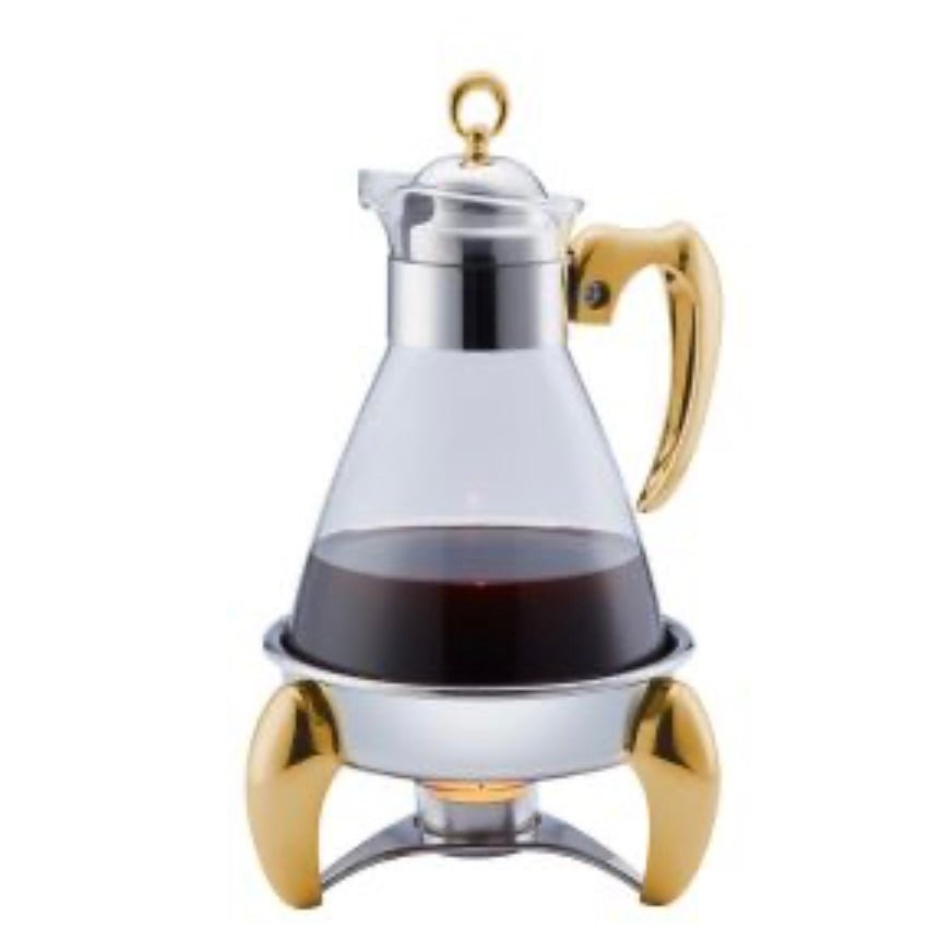 Rustfrit Stål Kaffe - /Te Varmer/Fyrfadesæt 3 Dele | 1,6 L | Sølv/Guld | Rechaud Calef - Løven Home