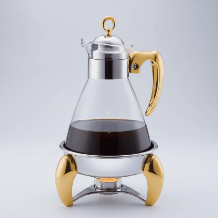 Rustfrit Stål Kaffe - /Te Varmer/Fyrfadesæt 3 Dele | 1,6 L | Sølv/Guld | Rechaud Calef - Løven Home