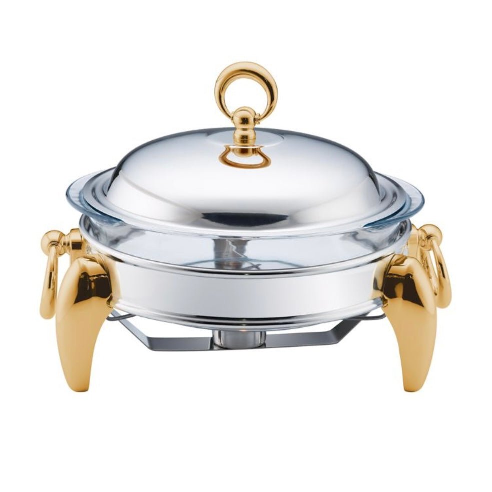 Rustfrit Stål Madvarmer/Fyrfadesæt 3 Dele | 2 L | Rund | Sølv/Guld | Rechaud Calef - Løven Home
