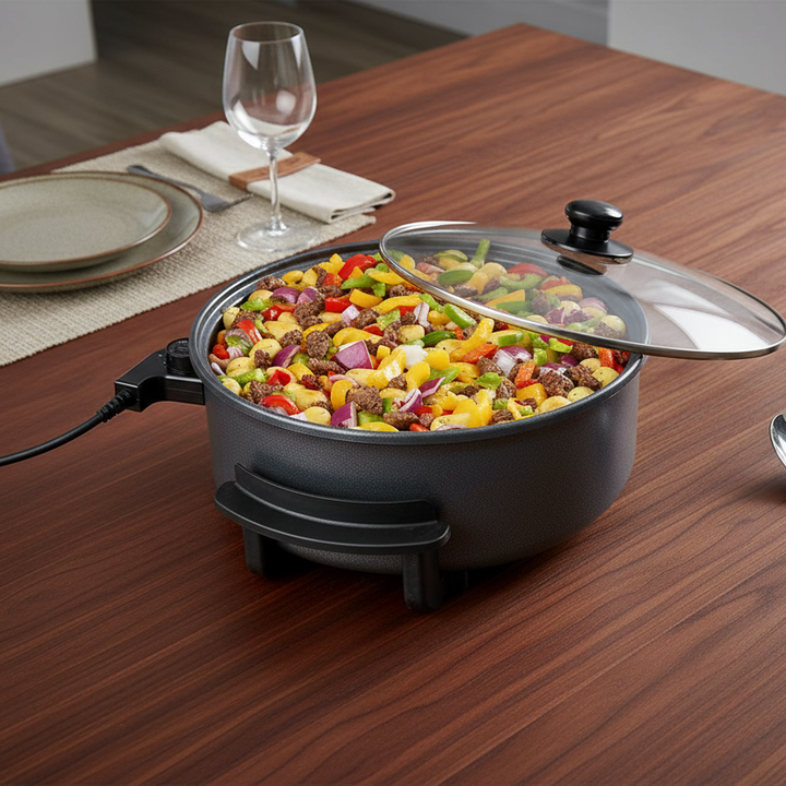 SBS Elektrisk Multifunktionel Pizza/Stegepande 42x13 cm - 13 liter - 1500 W