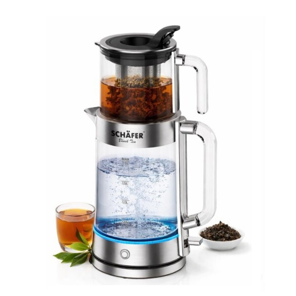 Schäfer 2 - i - 1 Elektrisk Glas Tekandesæt (inkl. elkedel) 2,8 liter - Løven Home