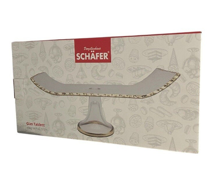 Schäfer Glas Stativ med gylden kant – Ø 32 cm - Løven Home