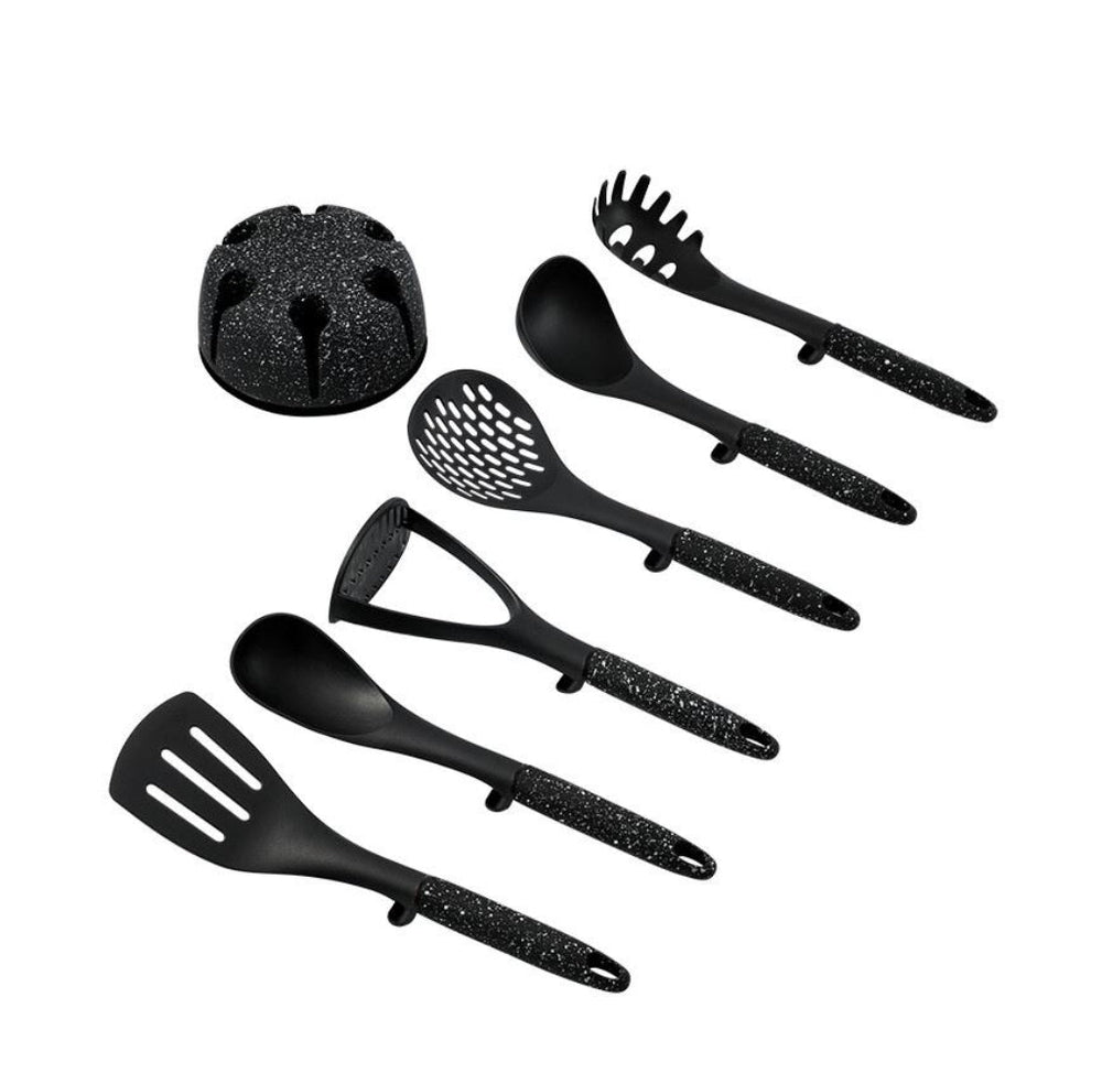 Schäfer 7 - delt Køkkenredskabssæt – Sort Marmorlook - Løven Home