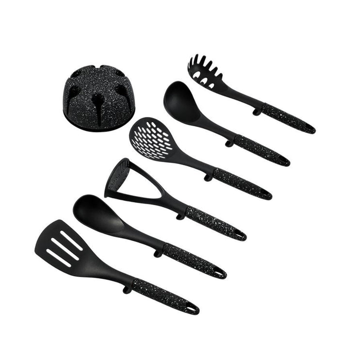 Schäfer 7 - delt Køkkenredskabssæt – Sort Marmorlook - Løven Home